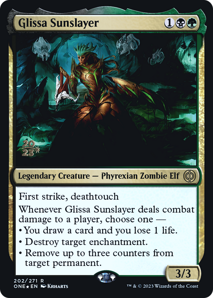 Glissa Sunslayer [Phyrexia: All Will Be One Prerelease Promos] | Black Swamp Games