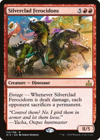 Silverclad Ferocidons [Rivals of Ixalan Promos] | Black Swamp Games