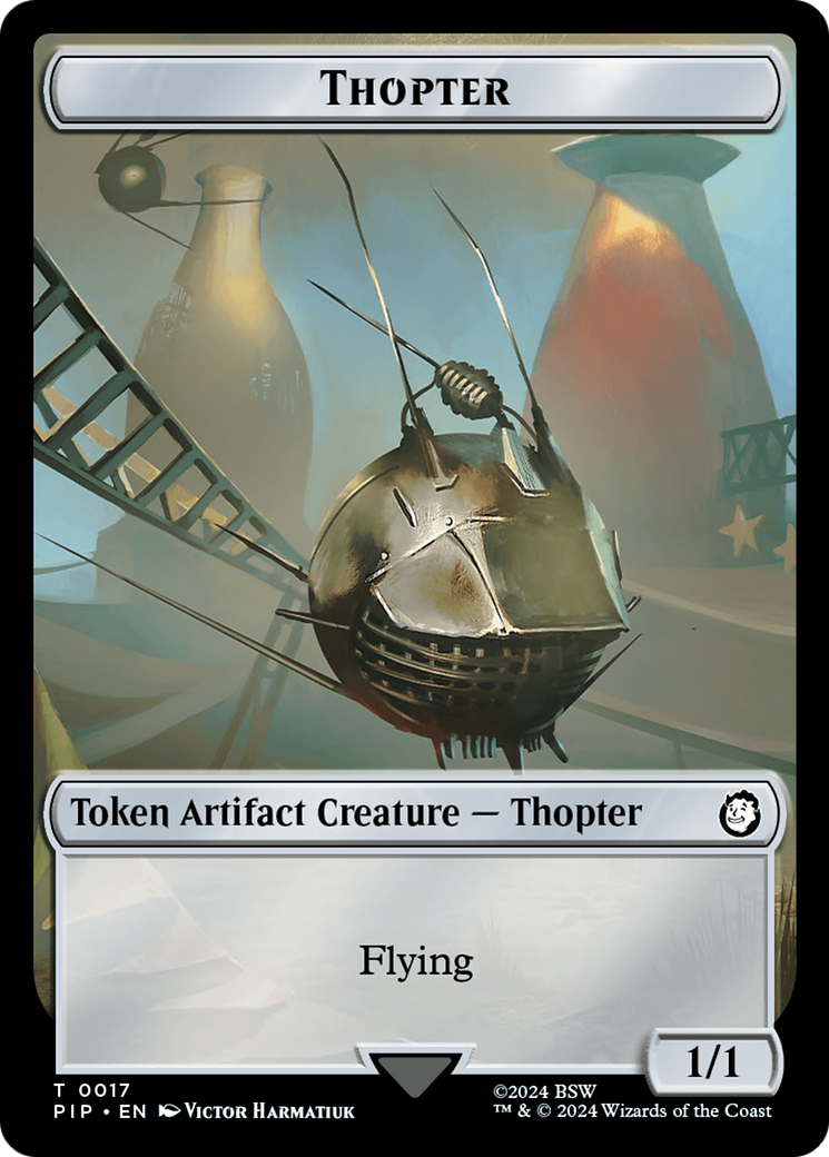 Thopter // Treasure (0018) Double-Sided Token [Fallout Tokens] | Black Swamp Games