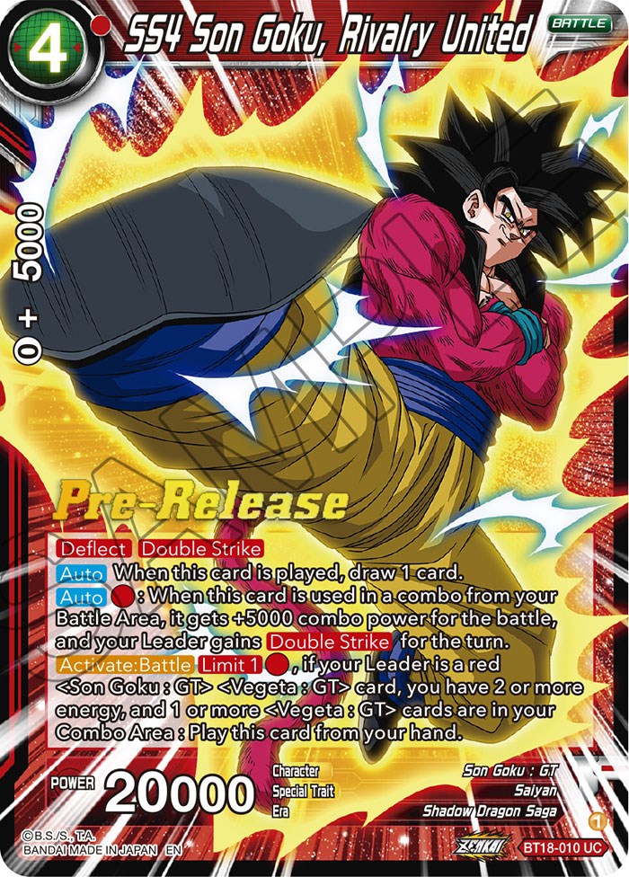 SS4 Son Goku, Rivalry United (BT18-010) [Dawn of the Z-Legends Prerelease Promos] | Black Swamp Games