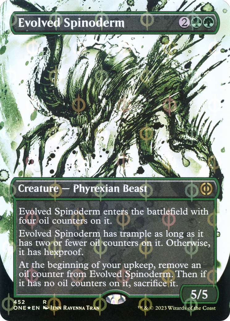 Evolved Spinoderm (Borderless Ichor Step-and-Compleat Foil) [Phyrexia: All Will Be One] | Black Swamp Games