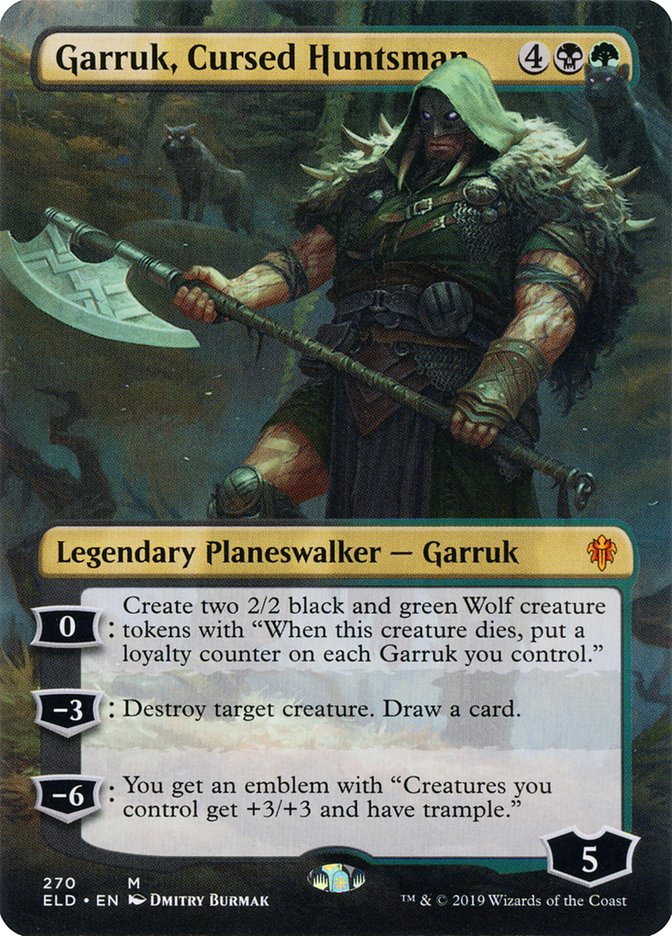 Garruk, Cursed Huntsman (Borderless) [Throne of Eldraine] | Black Swamp Games