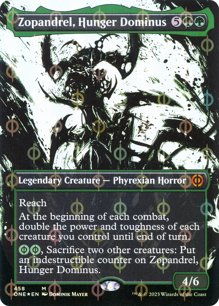 Zopandrel, Hunger Dominus (Borderless Ichor Step-and-Compleat Foil) [Phyrexia: All Will Be One] | Black Swamp Games