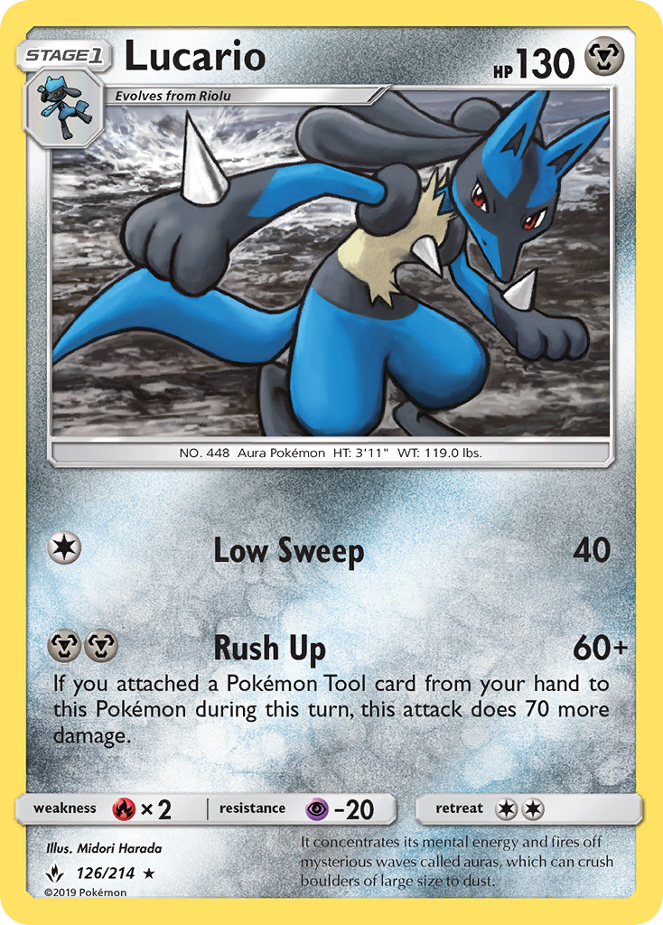 Lucario (126/214) [Sun & Moon: Unbroken Bonds] | Black Swamp Games