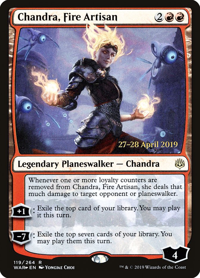 Chandra, Fire Artisan  [War of the Spark Prerelease Promos] | Black Swamp Games
