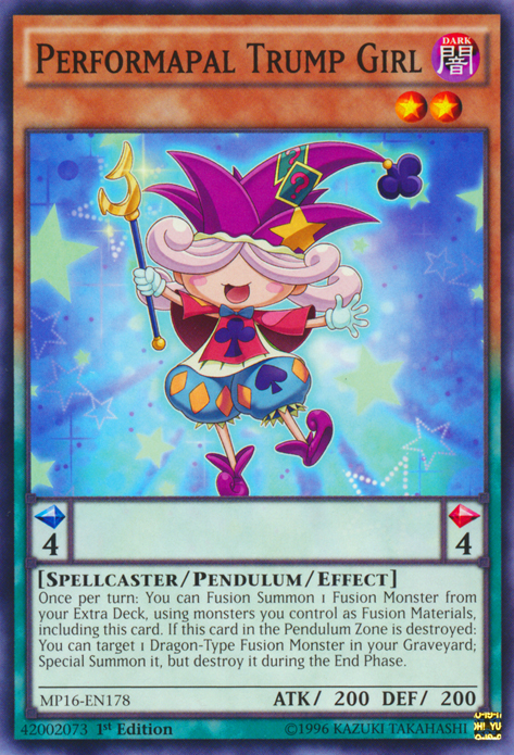 Performapal Trump Girl [MP16-EN178] Common | Black Swamp Games