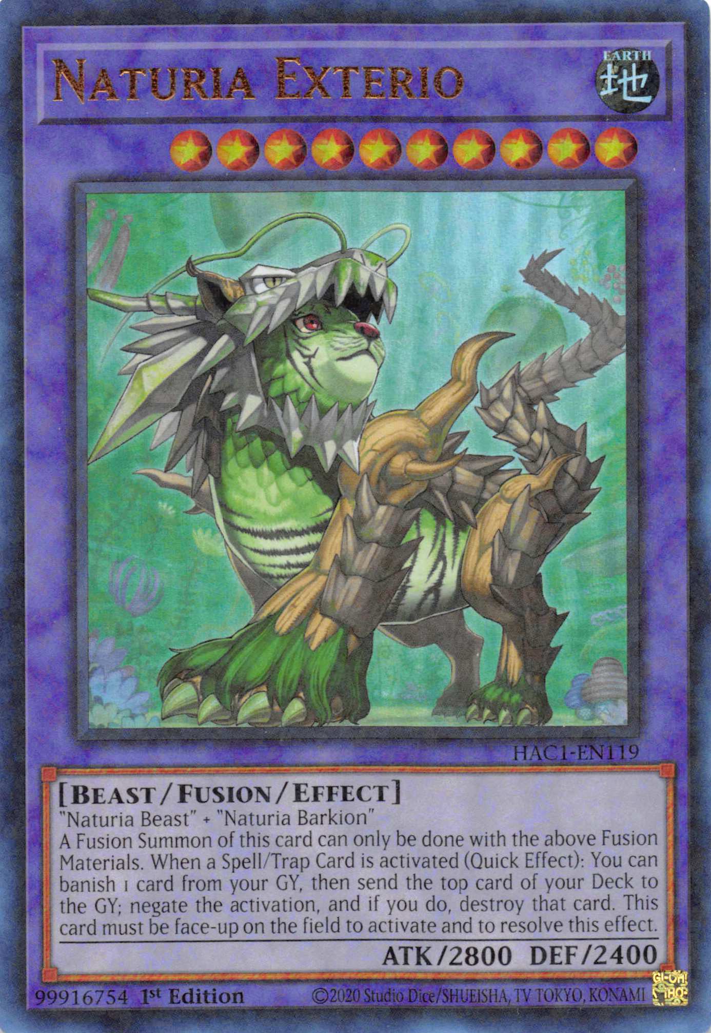 Naturia Exterio (Duel Terminal) [HAC1-EN119] Parallel Rare | Black Swamp Games