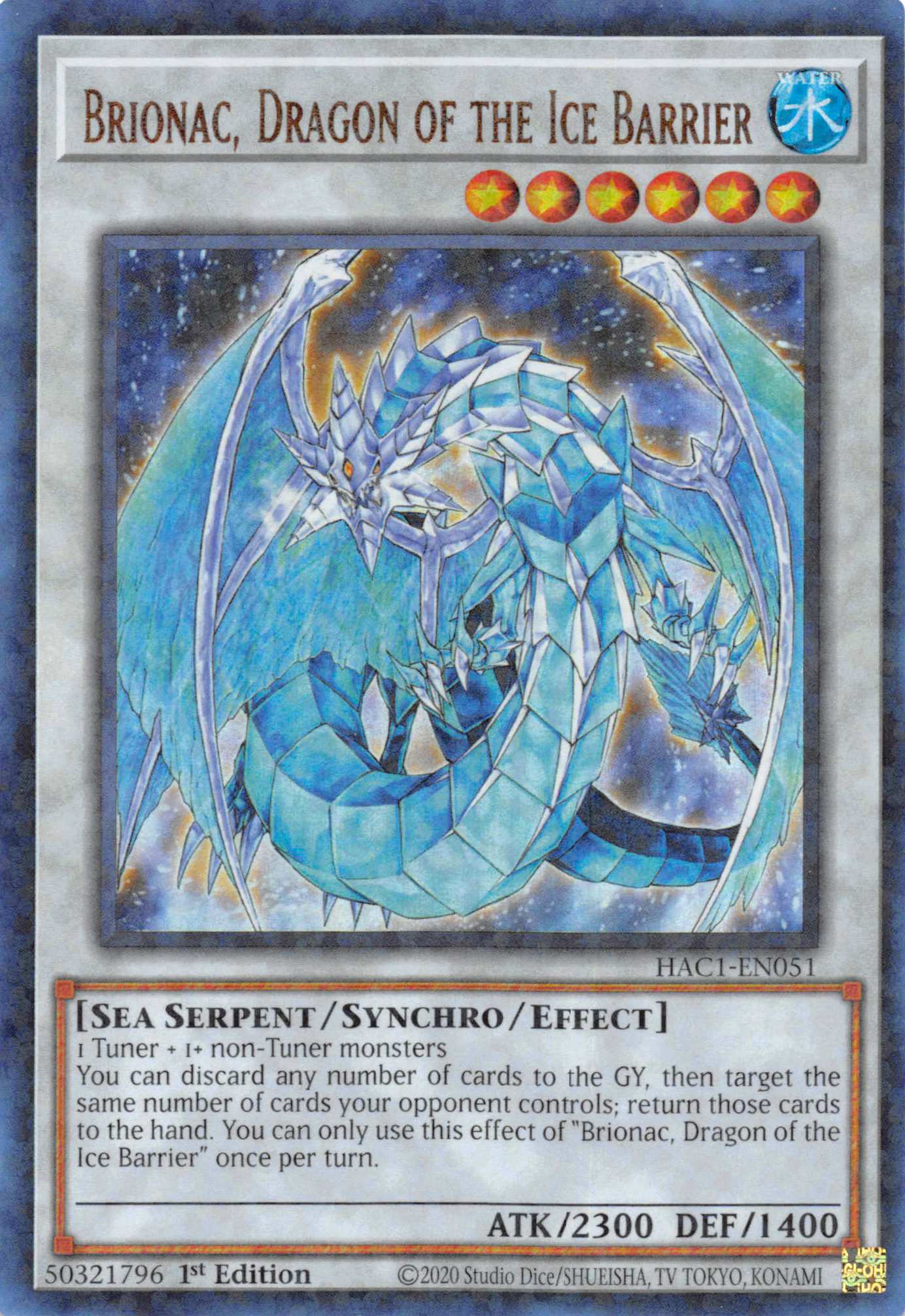 Brionac, Dragon of the Ice Barrier (Duel Terminal) [HAC1-EN051] Parallel Rare | Black Swamp Games