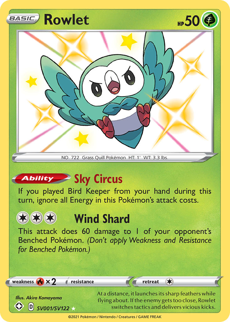 Rowlet (SV001/SV122) [Sword & Shield: Shining Fates] | Black Swamp Games