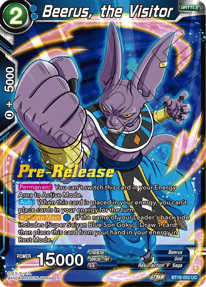Beerus, the Visitor (BT18-052) [Dawn of the Z-Legends Prerelease Promos] | Black Swamp Games