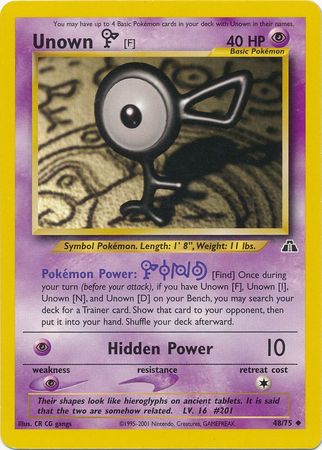 Unown [F] (48/75) [Neo Discovery Unlimited] | Black Swamp Games