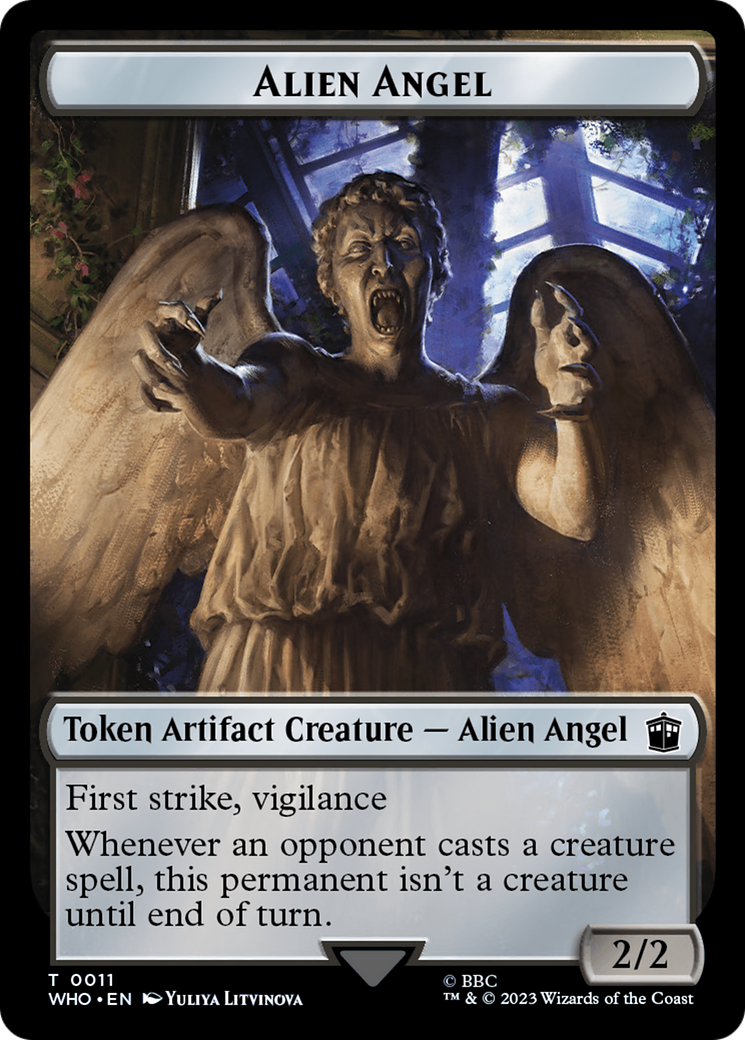 Alien Angel // Food (0025) Double-Sided Token [Doctor Who Tokens] | Black Swamp Games