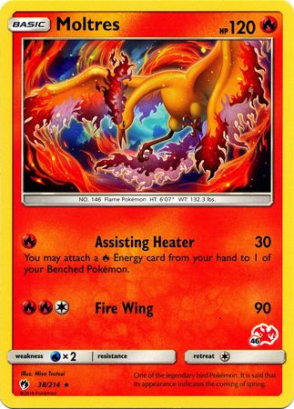 Moltres (38/214) (Charizard Stamp #46) [Battle Academy 2020] | Black Swamp Games