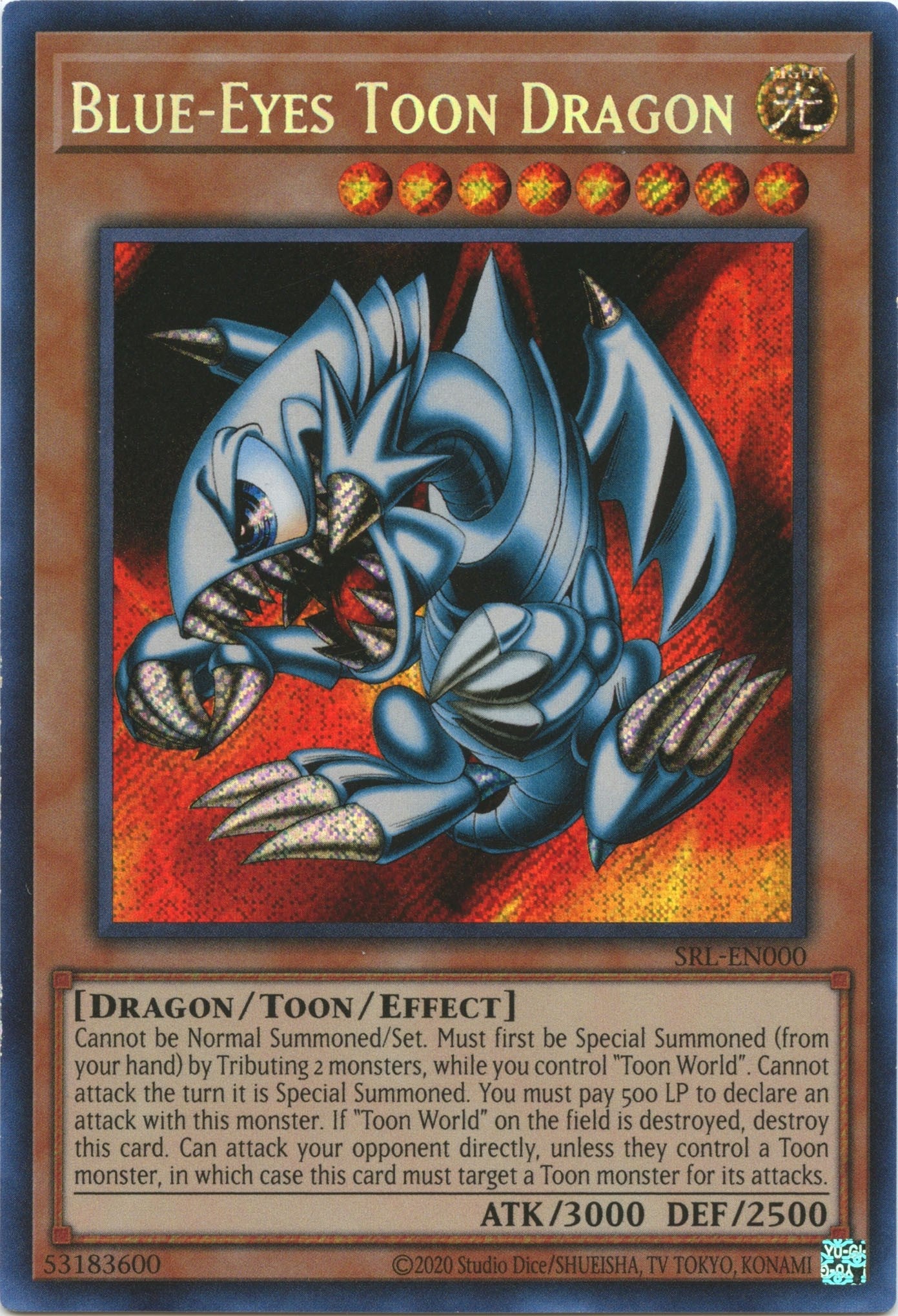 Blue-Eyes Toon Dragon (25th Anniversary) [SRL-EN000] Secret Rare | Black Swamp Games