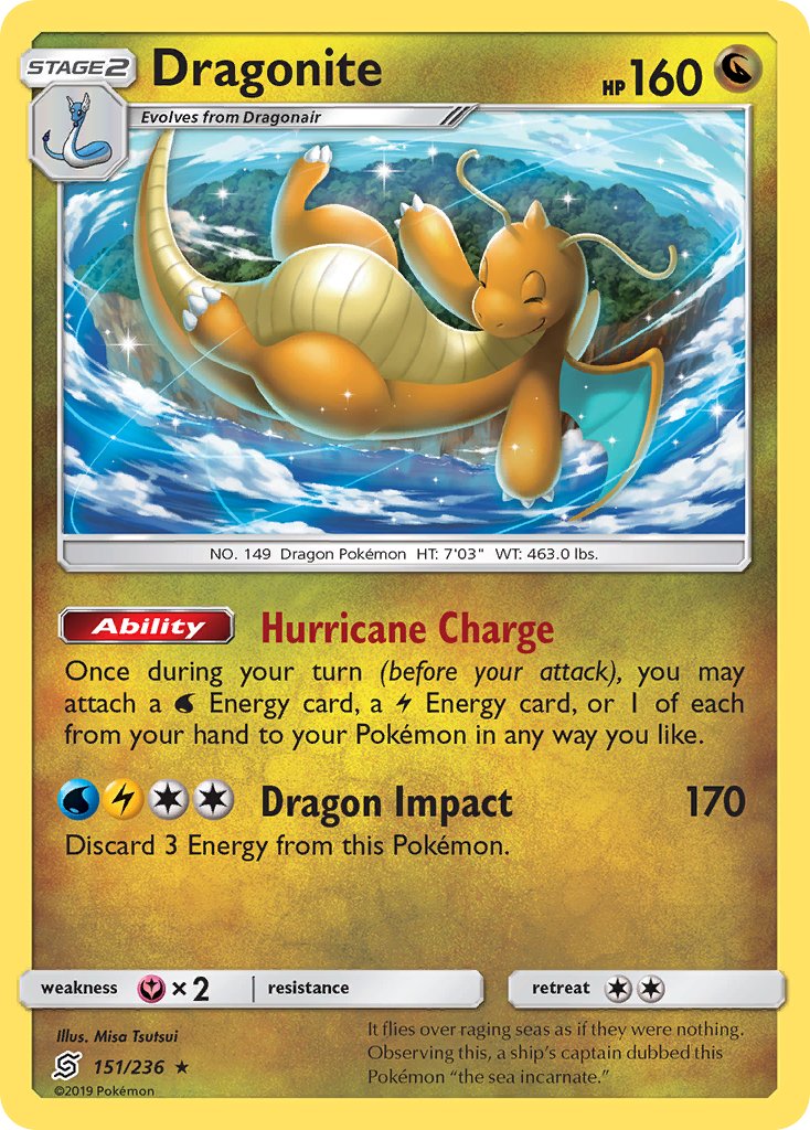 Dragonite (151/236) (Cracked Ice Holo) (Theme Deck Exclusives) [Sun & Moon: Unified Minds] | Black Swamp Games