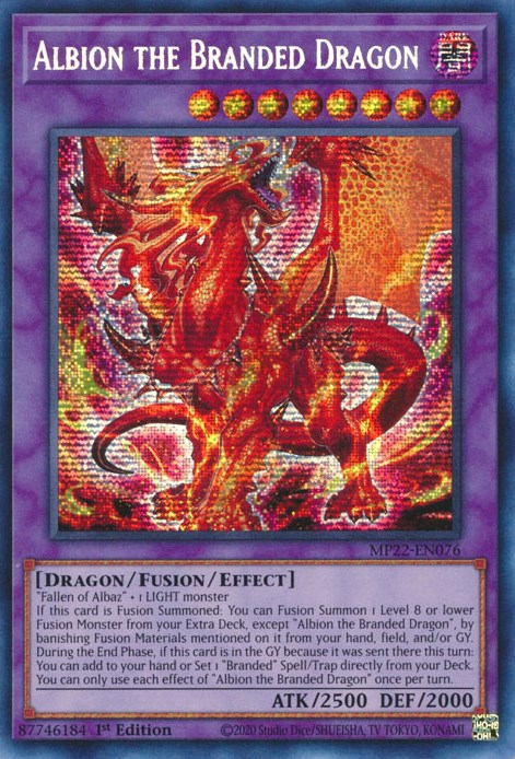 Albion the Branded Dragon [MP22-EN076] Prismatic Secret Rare | Black Swamp Games