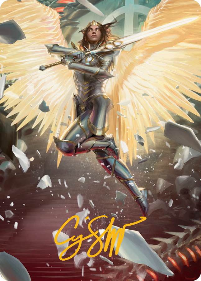 Archangel Elspeth Art Card (Gold-Stamped Signature) [March of the Machine Art Series] | Black Swamp Games