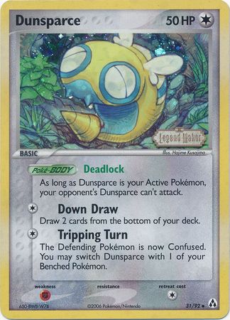 Dunsparce (31/92) (Stamped) [EX: Legend Maker] | Black Swamp Games