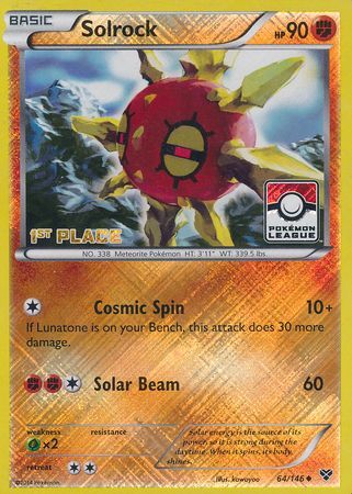 Solrock (64/146) (1st Place League Challenge Promo) [XY: Base Set] | Black Swamp Games