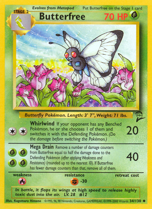 Butterfree (34/130) [Base Set 2] | Black Swamp Games