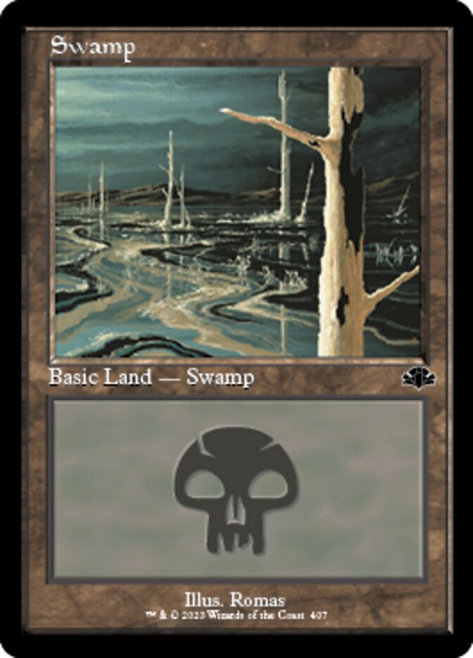 Swamp (407) (Retro) [Dominaria Remastered] | Black Swamp Games