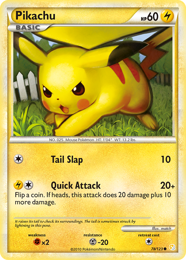 Pikachu (78/123) [HeartGold & SoulSilver: Base Set] | Black Swamp Games