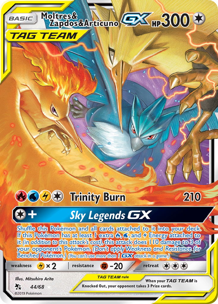 Moltres & Zapdos & Articuno GX (44/68) [Sun & Moon: Hidden Fates] | Black Swamp Games