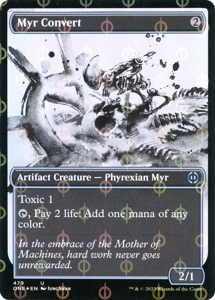 Myr Convert (Showcase Ichor Step-and-Compleat Foil) [Phyrexia: All Will Be One] | Black Swamp Games