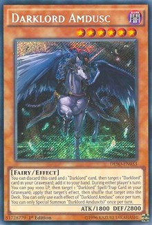 Darklord Amdusc [DESO-EN033] Secret Rare | Black Swamp Games