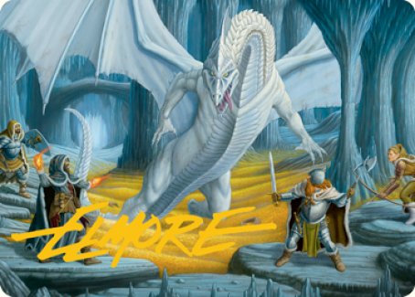 Cave of the Frost Dragon Art Card (Gold-Stamped Signature) [Dungeons & Dragons: Adventures in the Forgotten Realms Art Series] | Black Swamp Games