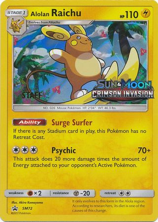 Alolan Raichu (SM72) (Staff Prerelease Promo) [Sun & Moon: Black Star Promos] | Black Swamp Games