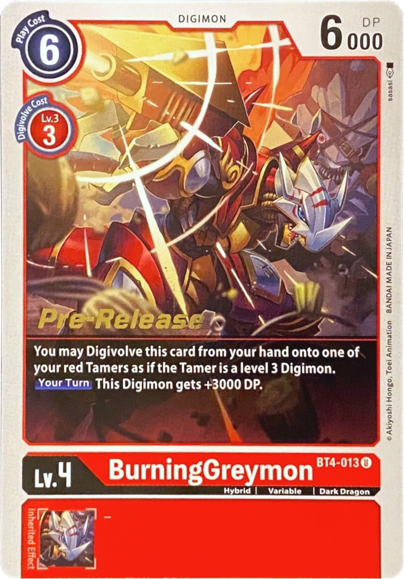 BurningGreymon [BT4-013] [Great Legend Pre-Release Promos] | Black Swamp Games