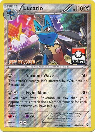 Lucario (63/124) (League Promo 3rd Place) [XY: Fates Collide] | Black Swamp Games