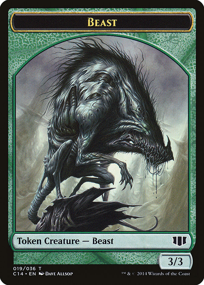 Elemental // Beast (019/036) Double-sided Token [Commander 2014 Tokens] | Black Swamp Games