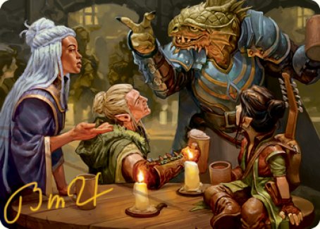 You Meet in a Tavern Art Card (Gold-Stamped Signature) [Dungeons & Dragons: Adventures in the Forgotten Realms Art Series] | Black Swamp Games