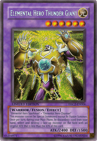Elemental Hero Thunder Giant [EHC2-EN004] Secret Rare | Black Swamp Games