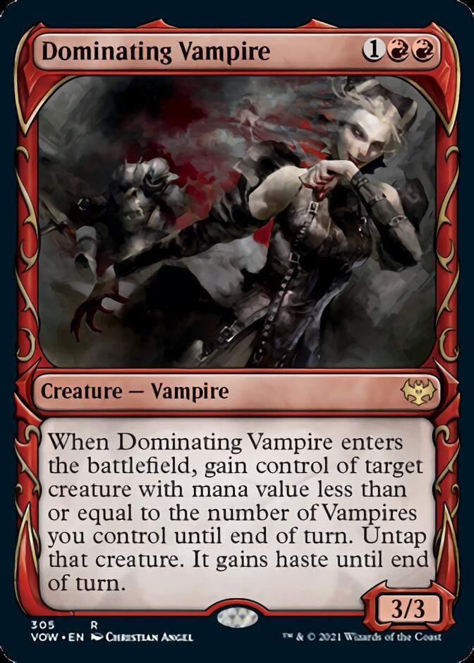 Dominating Vampire (Showcase Fang Frame) [Innistrad: Crimson Vow] | Black Swamp Games