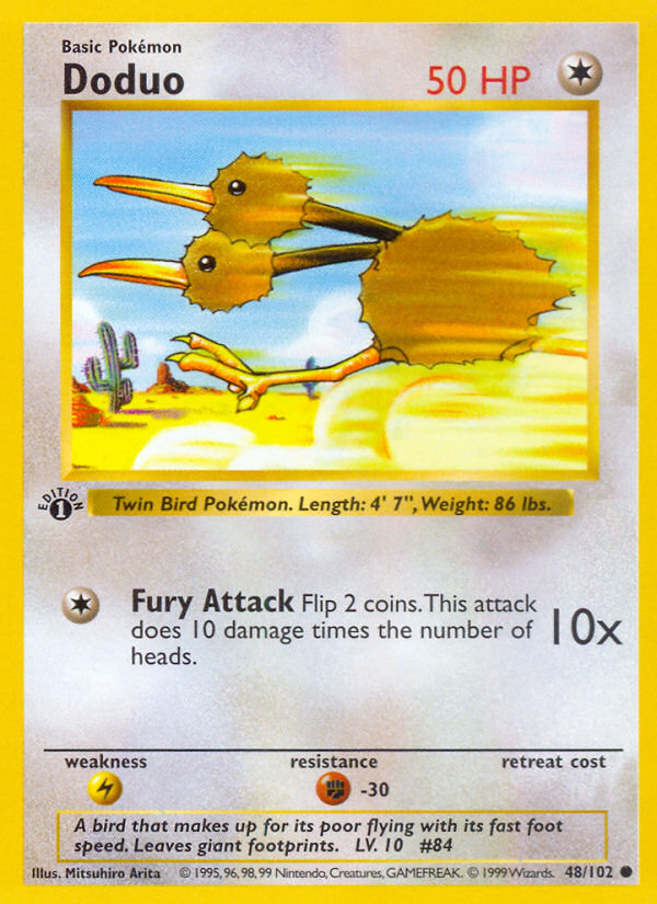 Doduo (48/102) (Shadowless) [Base Set 1st Edition] | Black Swamp Games