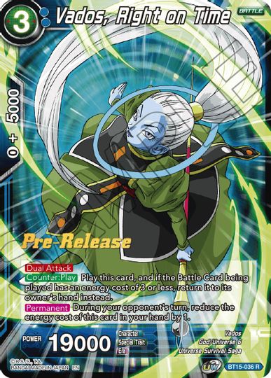 Vados, Right on Time (BT15-036) [Saiyan Showdown Prerelease Promos] | Black Swamp Games