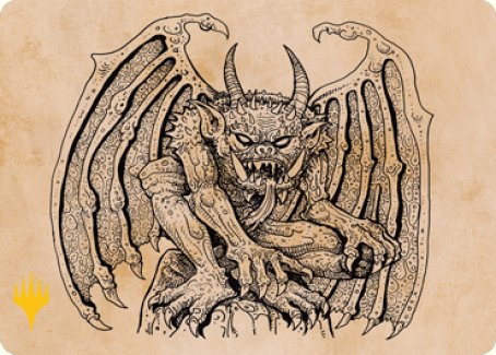 Cloister Gargoyle (Showcase) Art Card (Gold-Stamped Signature) [Dungeons & Dragons: Adventures in the Forgotten Realms Art Series] | Black Swamp Games