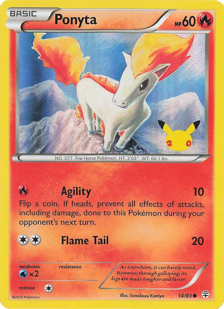 Ponyta (14/83) (20th Anniversary Stamp) [XY: Generations] | Black Swamp Games