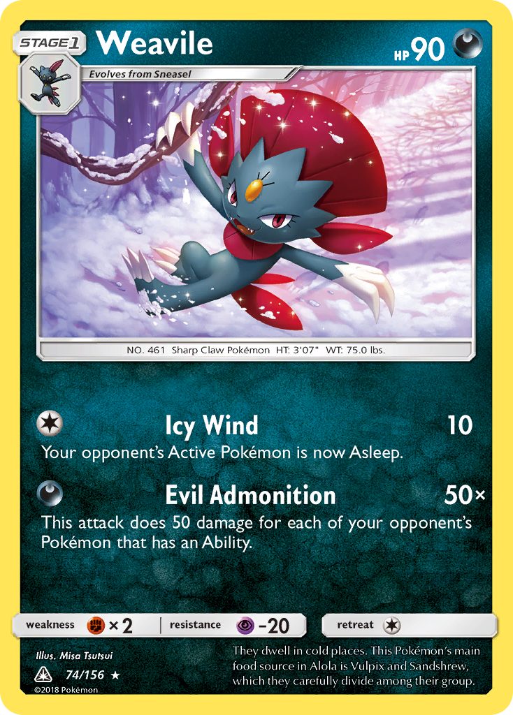 Weavile (74/156) [Sun & Moon: Ultra Prism] | Black Swamp Games