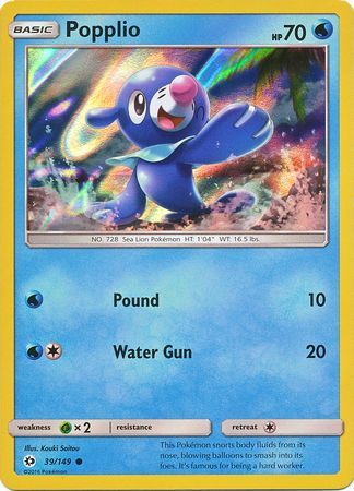 Popplio (39/149) (Water Web Holo) [Sun & Moon: Base Set] | Black Swamp Games