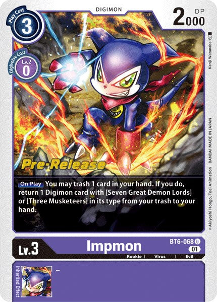 Impmon [BT6-068] [Double Diamond Pre-Release Cards] | Black Swamp Games