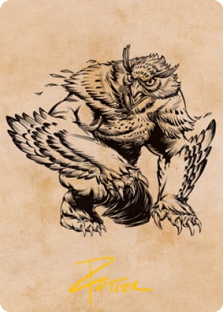 Owlbear (Showcase) Art Card (Gold-Stamped Signature) [Dungeons & Dragons: Adventures in the Forgotten Realms Art Series] | Black Swamp Games