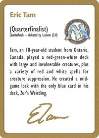 1996 Eric Tam Biography Card [World Championship Decks] | Black Swamp Games