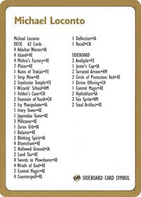 1996 Michael Loconto Decklist Card [World Championship Decks] | Black Swamp Games