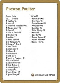 1996 Preston Poulter Decklist Card [World Championship Decks] | Black Swamp Games