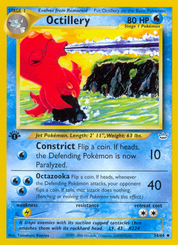 Octillery (34/64) [Neo Revelation 1st Edition] | Black Swamp Games