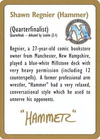 1996 Shawn "Hammer" Regnier Biography Card [World Championship Decks] | Black Swamp Games